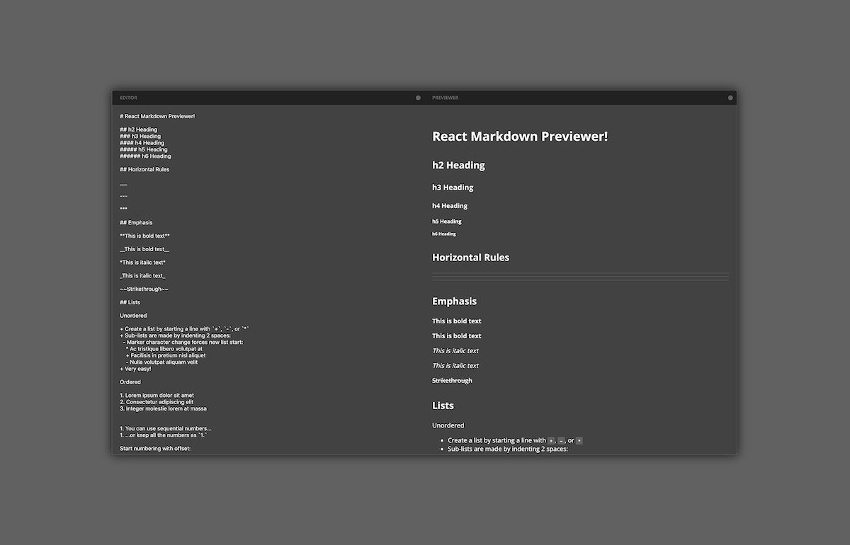 Markdown Previewer